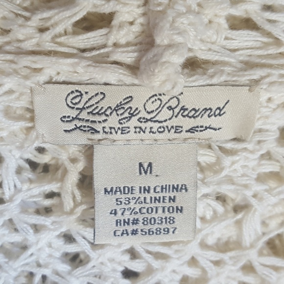 Lucky Linen Blend Open Weave Cardigan Cover-up - Picture 5 of 7